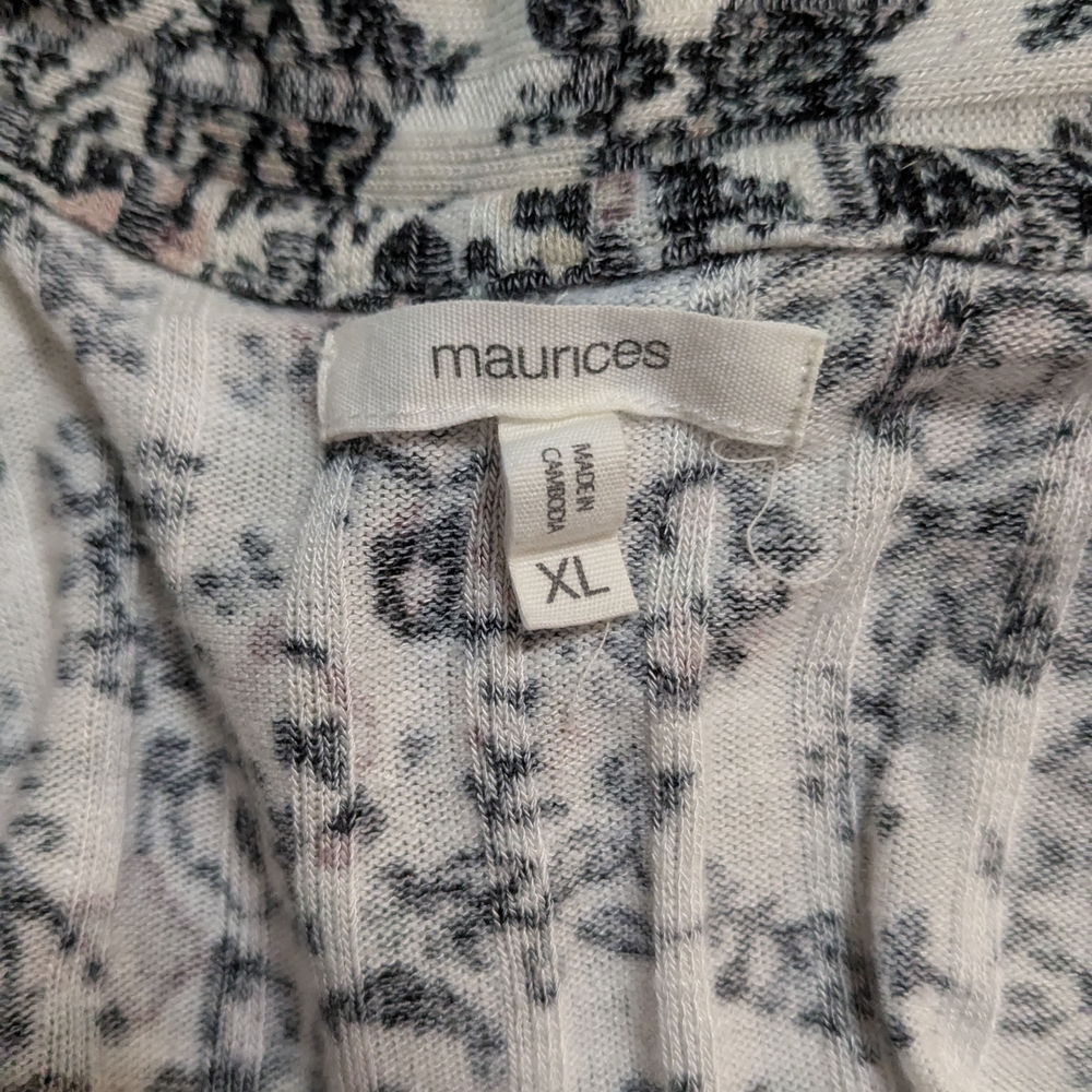 Maurices XL Black and White Open Cardigan EUC - Picture 8 of 8